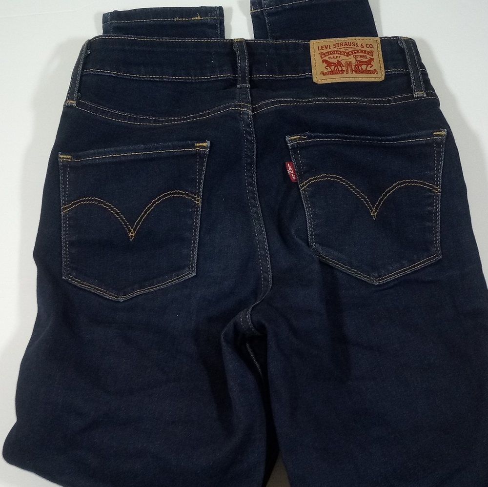 Levi’s 721 High Rise Dark Wash Skinny Jeans Size 25 - Picture 3 of 10